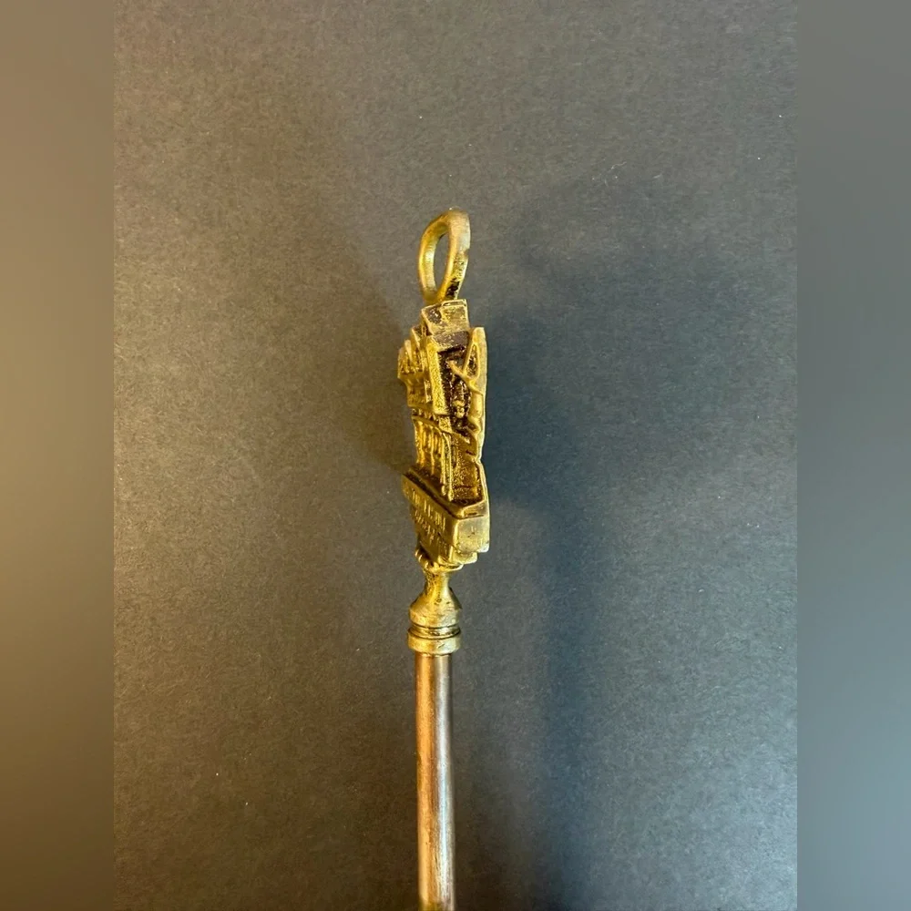 ANTIQ English Brass Long Handled Toasting Fork 17” “The Tudor House” S. Hampton